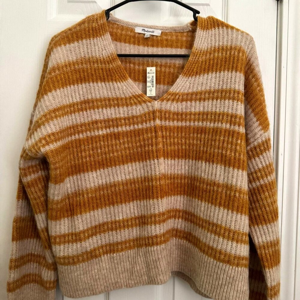 Madewell Space-Dyed Staley V-Neck Pullover Sweater
